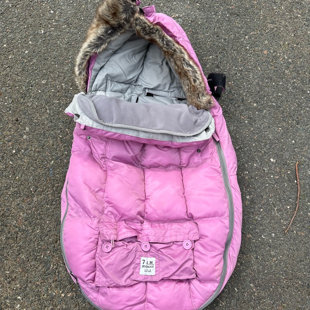 7 a.m enfant pink large stroller muff